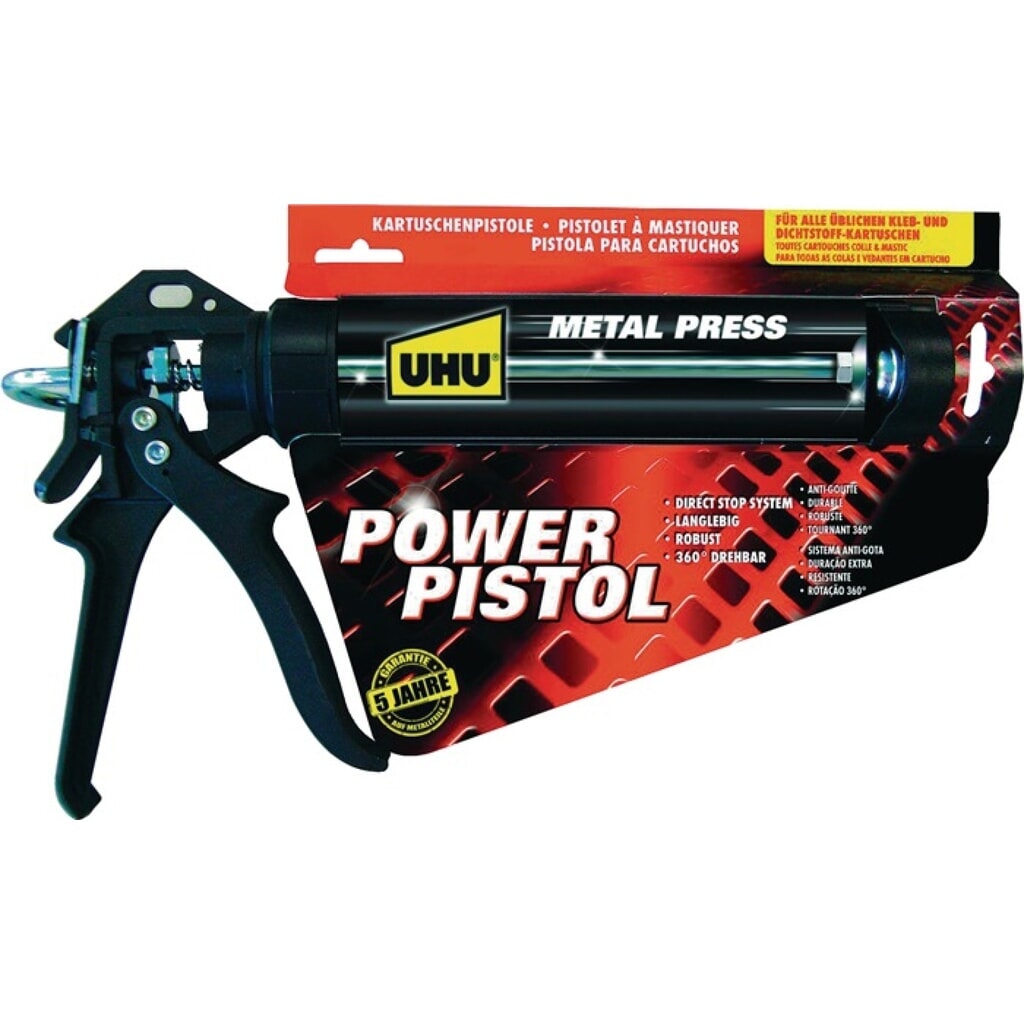 UHU Kartuschenpresse POWER PISTOL MET 360 Grad drehb Produktabbildung: UHU Kartuschenpresse POWER PISTOL MET 360 Grad drehb