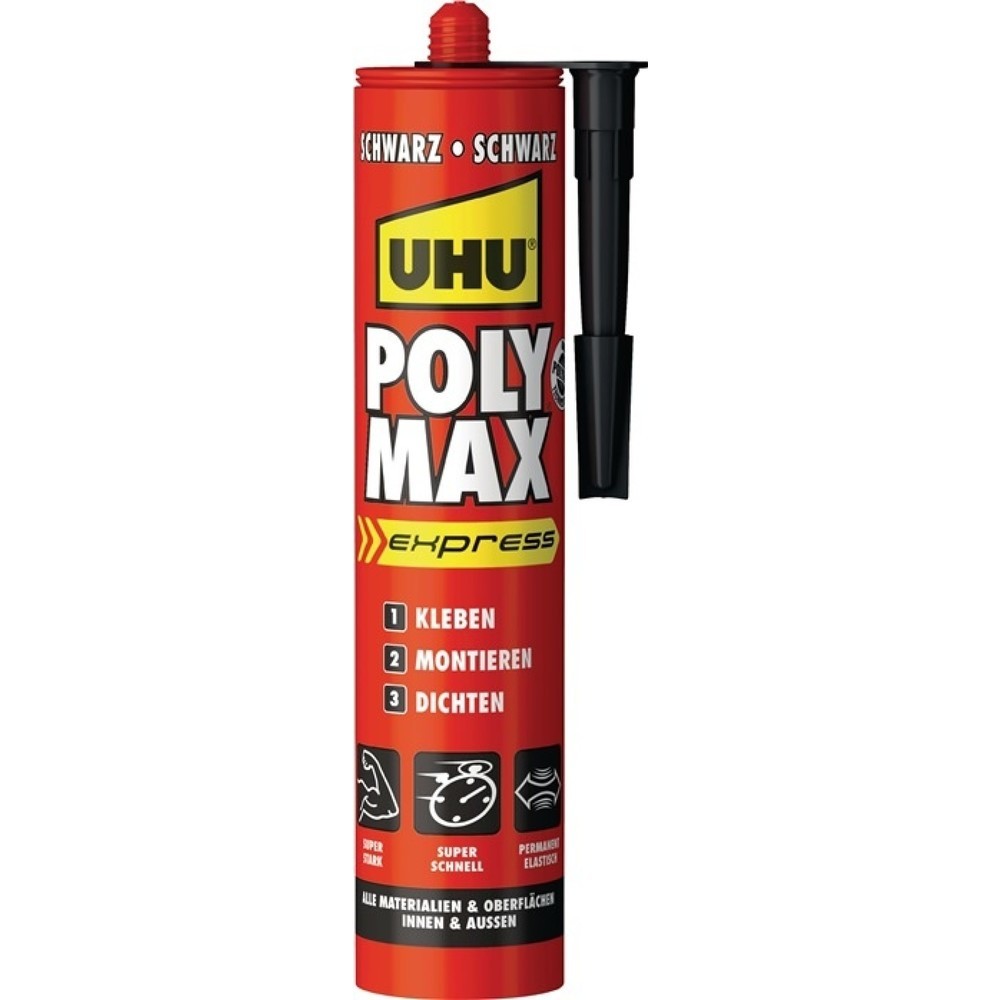 Produktabbildung: UHU Kleb-/Dichtstoff POLY MAX EXPRESS schwarz 425g Kartusche