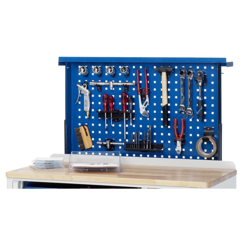 Product afbeelding: Uitschuifbare geperforeerde wand RAU voor gereedschapswagen incl. metalen bekleding