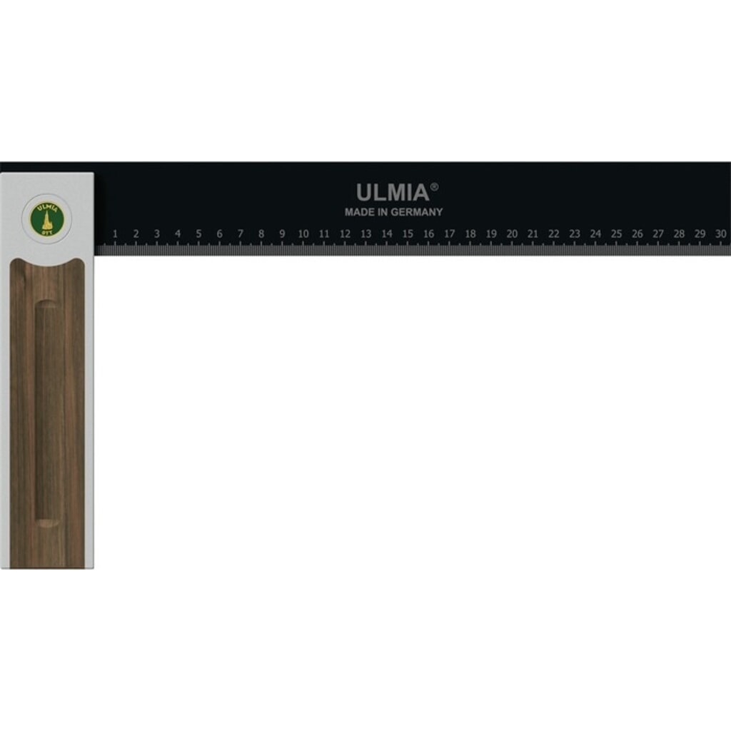 ULMIA Winkel Alu-Line, Schenkellänge 350 mm Grifflänge 195 mm, justierbar Aluminium / Stahl / Nussbaum Produktabbildung: ULMIA Winkel Alu-Line, Schenkellänge 350 mm Grifflänge 195 mm, justierbar Aluminium / Stahl / Nussbaum