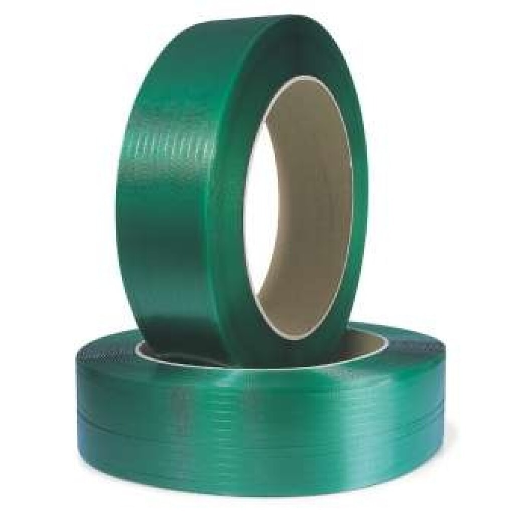 Produktabbildung: Umreifungsband aus Polyester/PET, extrastark, 12 mm x 2.500 lfm., Kern-Ø 406 mm, 0,70 mm Stärke, grün