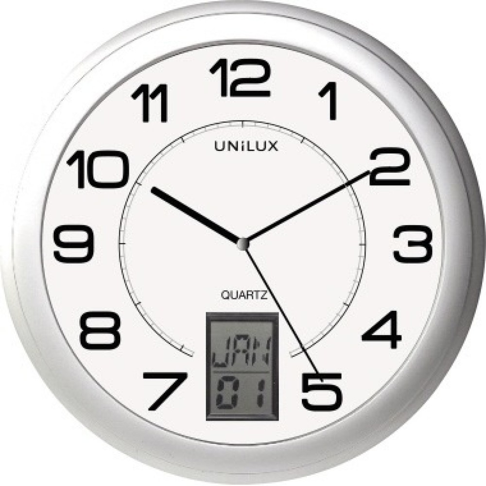 Produktabbildung Nr. 1: UNILUX Wanduhr Instinct 100340853 30,5cm Edelstahl silber
