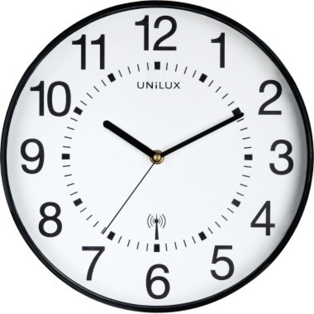 Produktabbildung: UNILUX Funkwanduhr Wave 400094561 30cm Kunststoff sw