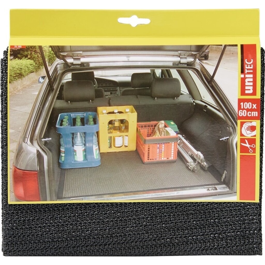 UNITEC Kofferraummatte, zuschneidbar, rutschhemmend, PVC grau, L60xB100 cm Produktabbildung: UNITEC Kofferraummatte, zuschneidbar, rutschhemmend, PVC grau, L60xB100 cm