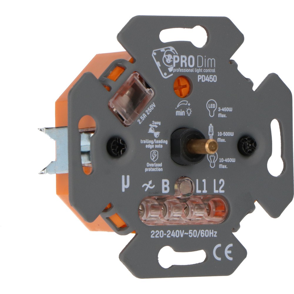 Produktabbildung Nr. 1: Universal-Dimmer - 500W - Auto-Phasenanschnitt-/Phasenabschnittsteuerung - 2-Draht-Systeme