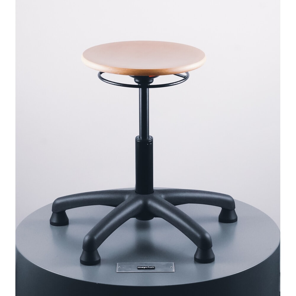 Číslo obrázka výrobku 2: Stolička Universal Plus, bukové sedadlo, výška sedadla 390-520 mm, plastový podstavec, podlahový klzák