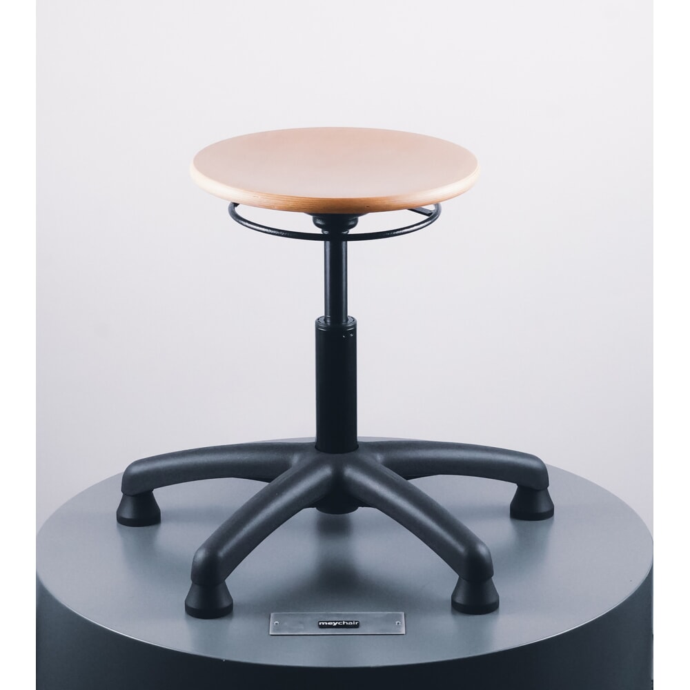 Číslo obrázka výrobku 3: Stolička Universal Plus, bukové sedadlo, výška sedadla 390-520 mm, plastový podstavec, podlahový klzák