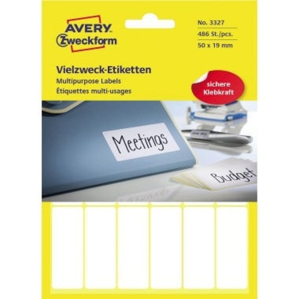 Produktabbildung: Avery Zweckform Vielzwecketikett 3327 50x19mm weiß 486 St./Pack.