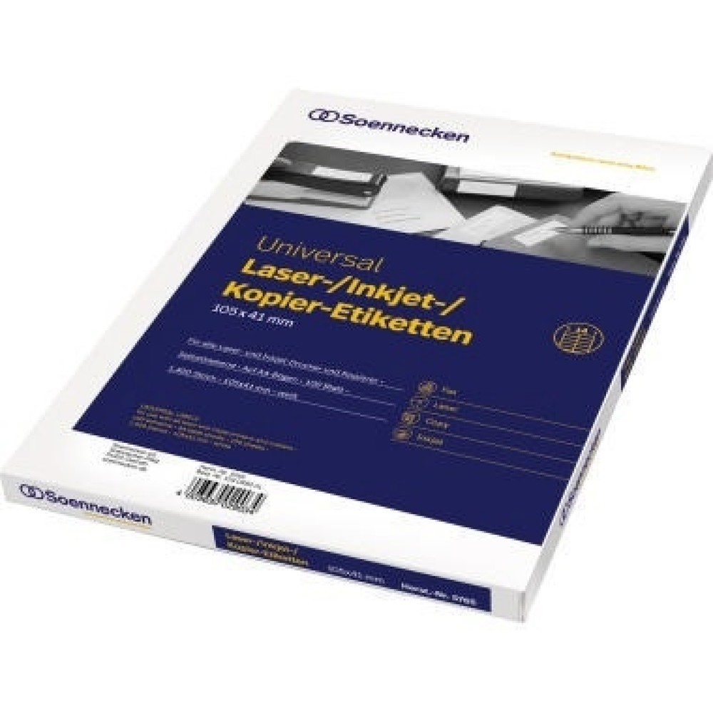 Produktabbildung: Soennecken Etikett 5765 105x41mm weiß 1.400 St./Pack.