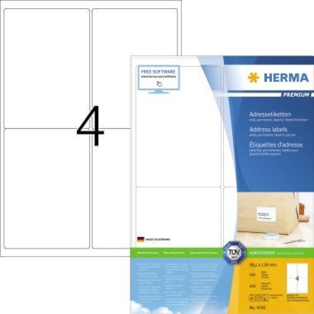Etikett 99,1x139,0mm SuperPrint 400Et 100Bl 4Et Bl LaserInkCopy Produktabbildung: Etikett 99,1x139,0mm SuperPrint 400Et 100Bl 4Et Bl LaserInkCopy