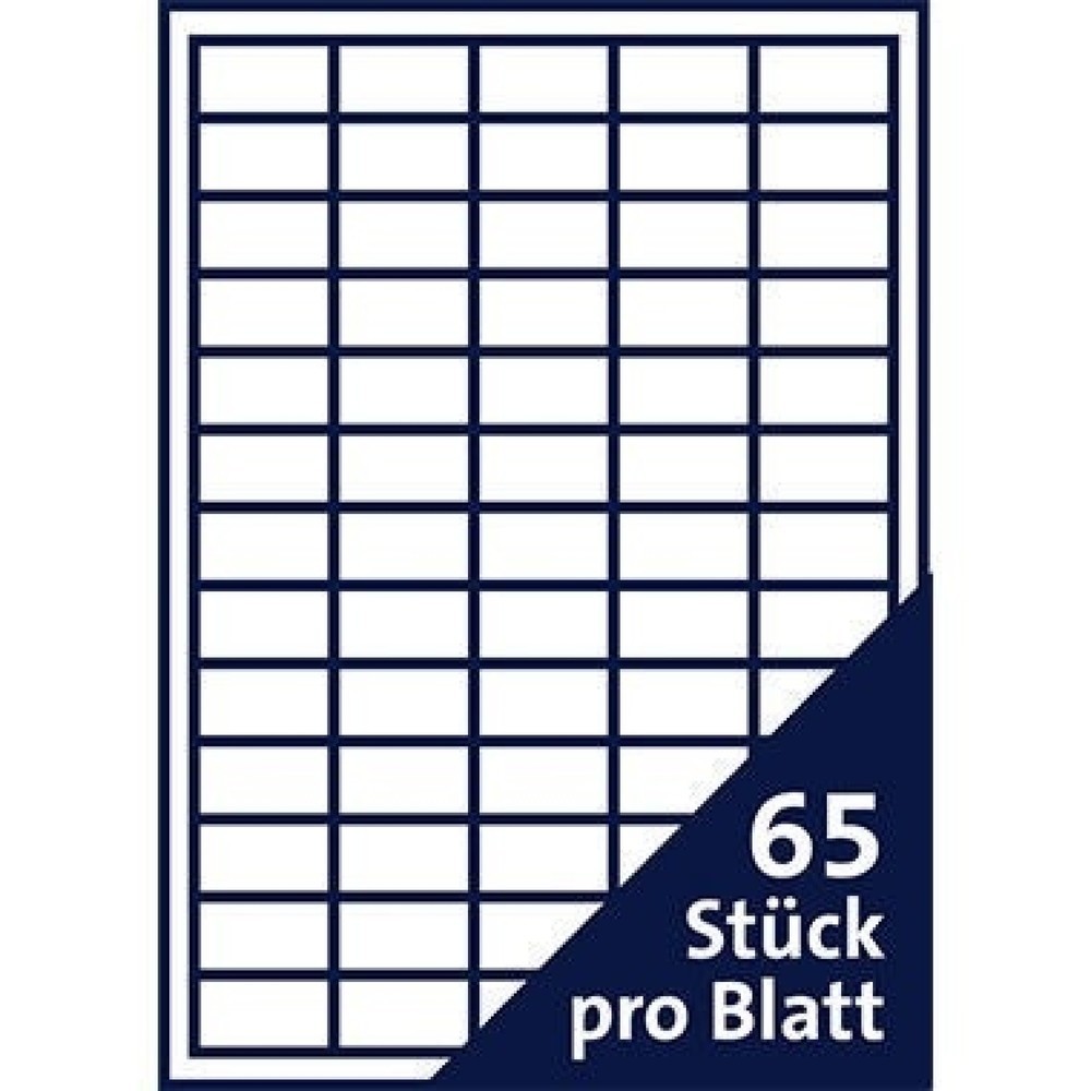 Produktabbildung Nr. 7: Soennecken Etikett 5755 38x21,2mm weiß 6.500 St./Pack.