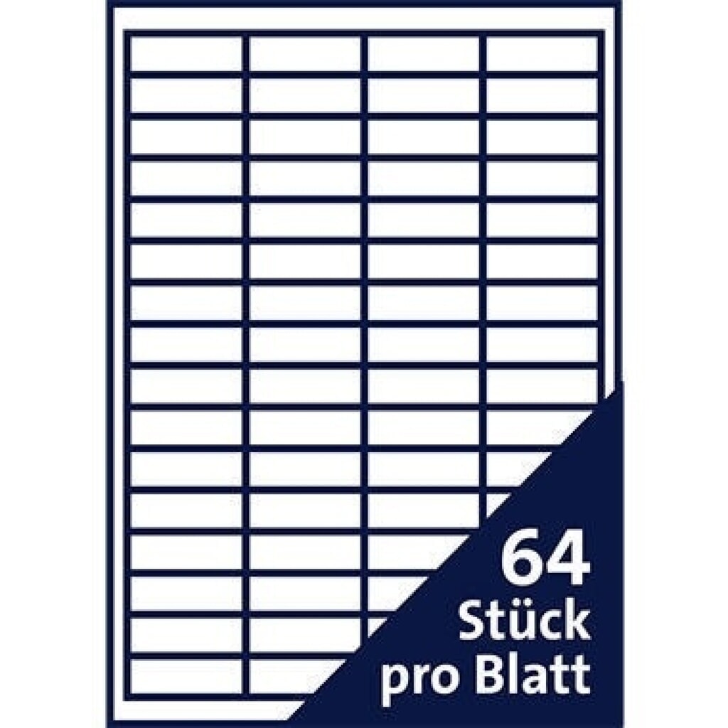 Soennecken Etikett 5756 48,5x16,9mm weiß 6.400 St./Pack. Produktabbildung Nr. 7: Soennecken Etikett 5756 48,5x16,9mm weiß 6.400 St./Pack.