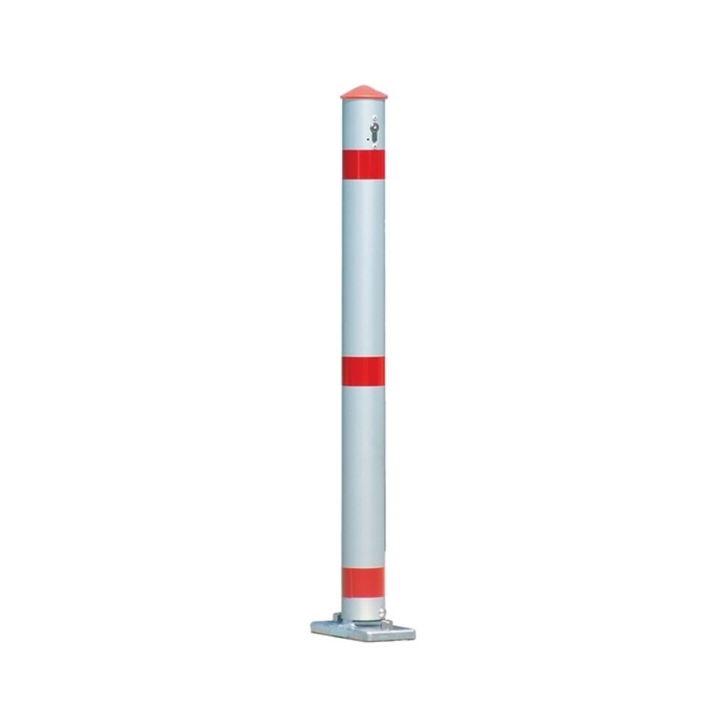 URBANUS Sperrpfosten, kippbar, zum Aufdübeln, Aluminium natur Ø 75 mm Produktabbildung: URBANUS Sperrpfosten, kippbar, zum Aufdübeln, Aluminium natur Ø 75 mm