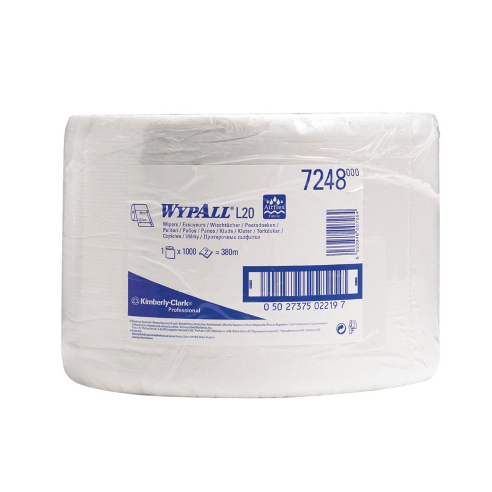 Číslo obrázku produktu 2: WYPALL L10 Extra+ Wipes, VxŠ 380 x 330 mm, 1 000 utěrky, modrá