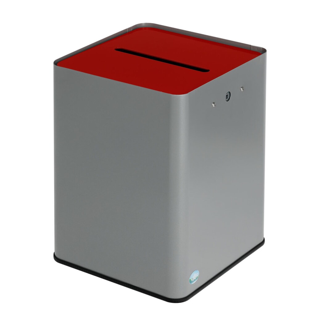 Produktabbildung Nr. 1: VAR ® Papiersammler P40, DSGVO-konform, silber/rot