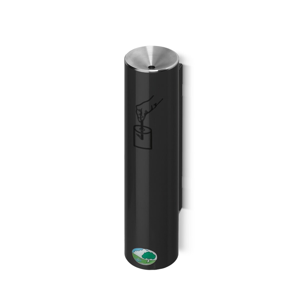 Produktabbildung: VAR® Sicherheits Ascher, selbstlöschend, Wand- oder Rohrbefestigung, schwarzgrau