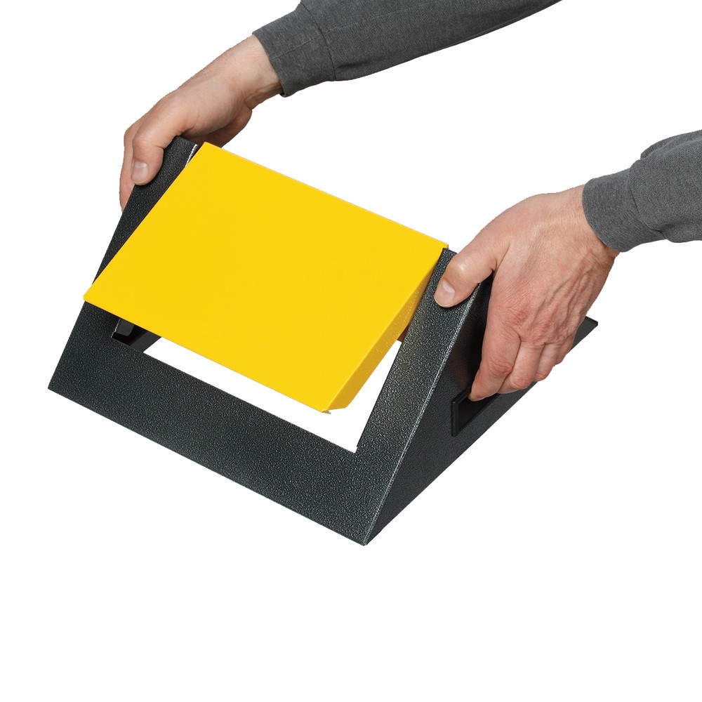 Produktabbildung Nr. 2: VAR® Wertstoffsammler, 60 Liter, selbstlöschend, Korpus antik-silber, Deckel eckig/gelb