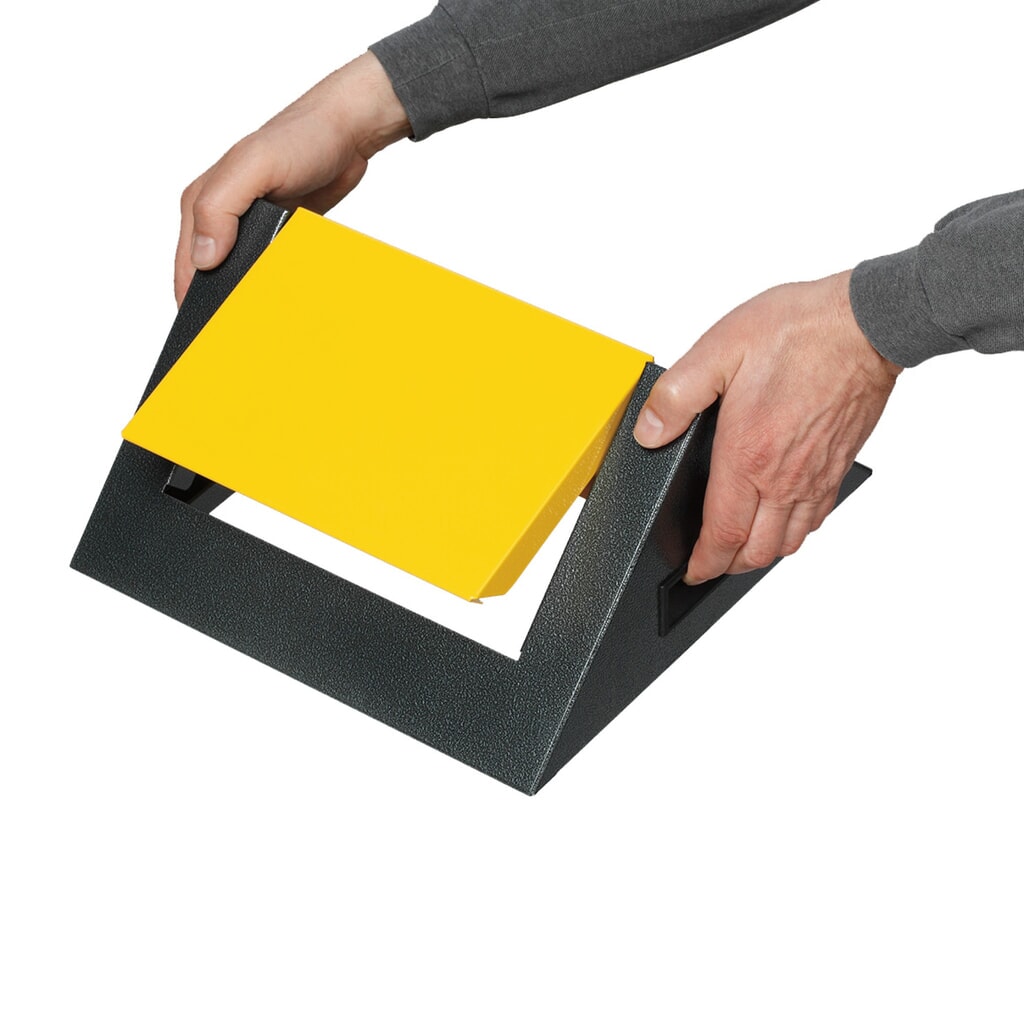 VAR® Wertstoffsammler, 60 Liter, selbstlöschend, Korpus antik-silber, Deckel eckig/gelb Produktabbildung Nr. 2: VAR® Wertstoffsammler, 60 Liter, selbstlöschend, Korpus antik-silber, Deckel eckig/gelb