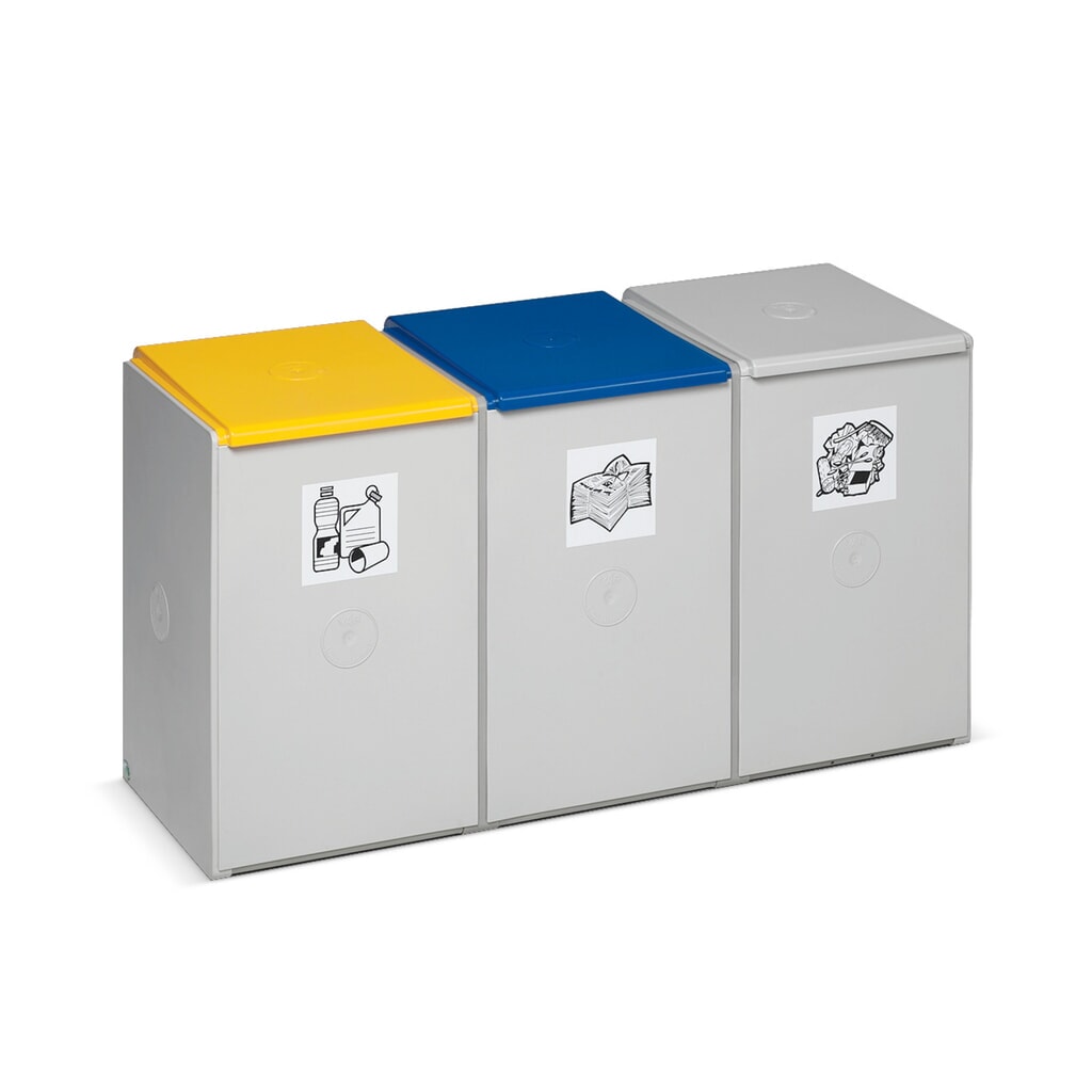 VAR® Wertstoffsammler, 40 Liter, 3-fach Produktabbildung: VAR® Wertstoffsammler, 40 Liter, 3-fach