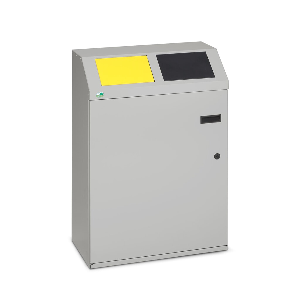 VAR® Wertstoffsammler, 2x 50 Liter, mit Flügeltür und Inneneinsatz Produktabbildung: VAR® Wertstoffsammler, 2x 50 Liter, mit Flügeltür und Inneneinsatz
