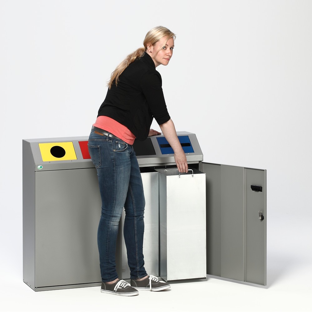 Produktabbildung Nr. 2: VAR® Wertstoffsammler, 4x 50 Liter, mit Flügeltür und Inneneinsatz