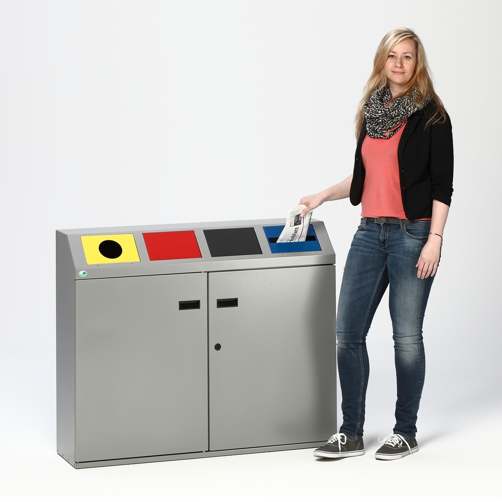 Produktabbildung Nr. 3: VAR® Wertstoffsammler, 4x 50 Liter, mit Flügeltür und Inneneinsatz
