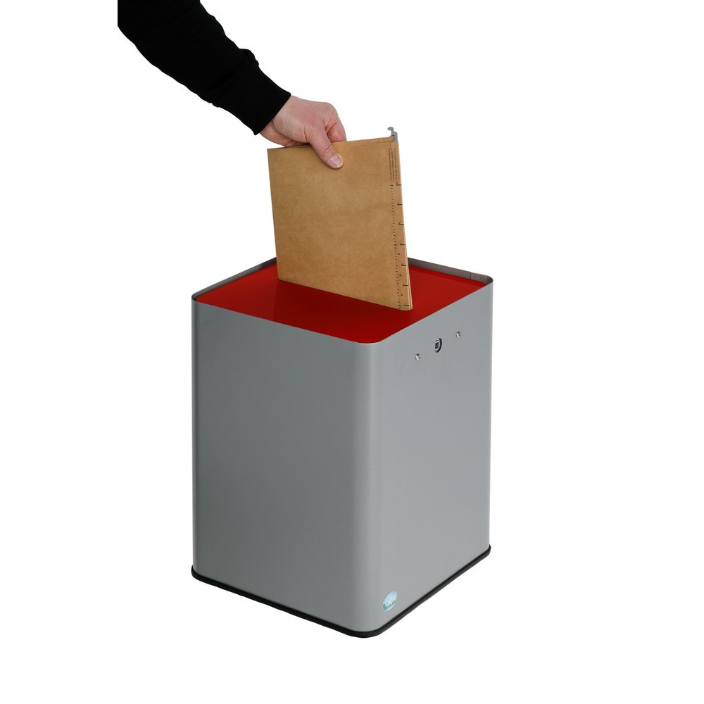 Číslo obrázka výrobku 3: VAR ® zberný kôš na papier P40, v súlade s nariadením GDPR, strieborná a červená