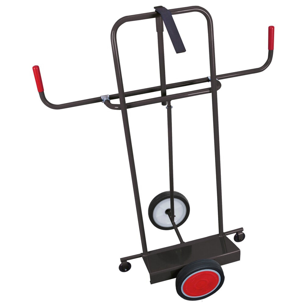 Produktabbildung: VARIOfit® Platten-Sackkarre aus Stahl, Tragkraft 250 kg, mit Stützrollen, variable Plattensicherung, Schaufel BxT 500 x 200 mm, Vollgummi-Bereifung, anthrazitgrau