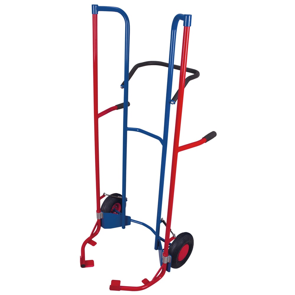 Produktabbildung Nr. 1: VARIOfit® Reifen-Sackkarre aus Stahl, Tragkraft 200 kg, für 8 Reifen, Luft-Bereifung, ohne Stützräder, enzianblau