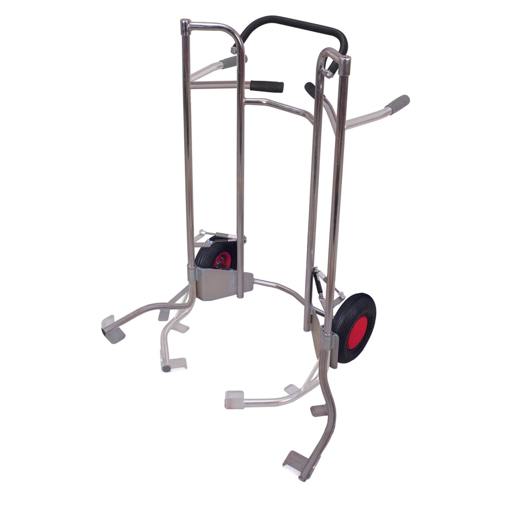 Produktabbildung: VARIOfit® Reifen-Sackkarre aus Stahl, Tragkraft 200 kg, verzinkt, für 5 Reifen, Luft-Bereifung