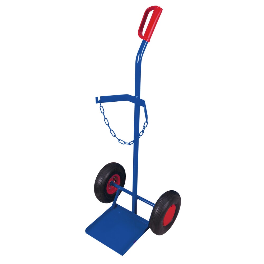VARIOfit® Stahlflaschen-Sackkarre, für 1 Flasche a 40 - 50 Liter, Luft-Bereifung, enzianblau Produktabbildung: VARIOfit® Stahlflaschen-Sackkarre, für 1 Flasche a 40 - 50 Liter, Luft-Bereifung, enzianblau