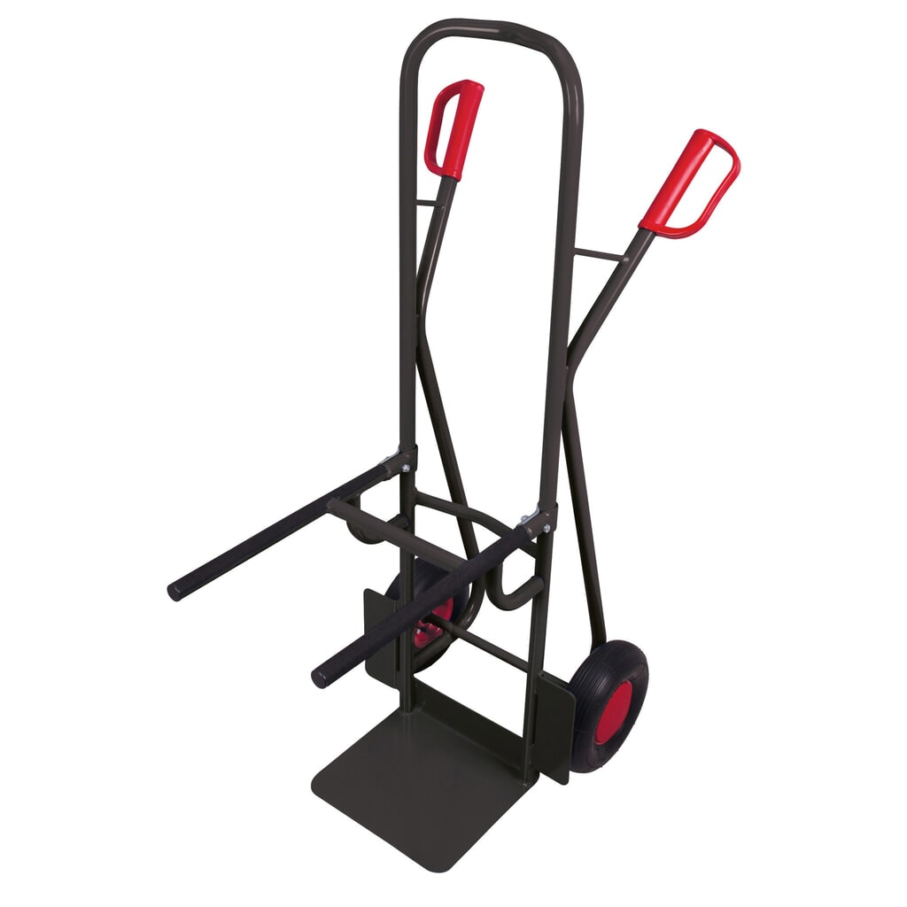 Produktabbildung: VARIOfit® Stuhl-Sackkarre aus Stahl, Tragkraft 250 kg, Schaufel BxT 320 x 250 mm, Luft-Bereifung, anthrazitgrau
