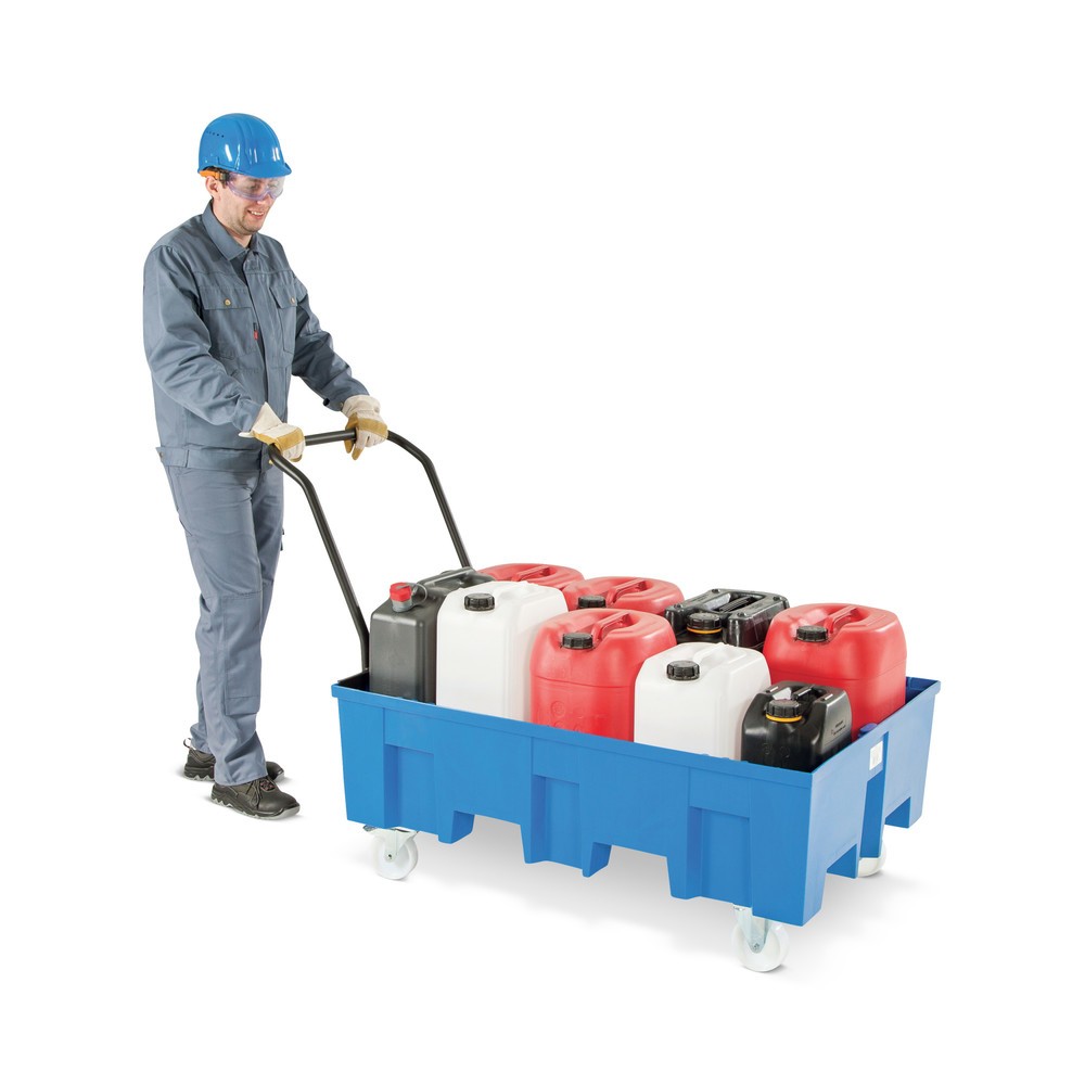 Immagine del prodotto: asecos® vasca di raccolta in PE, mobile, 1x 200 l, AxLxP 1.030 x 865 x 1.245 mm, senza griglia