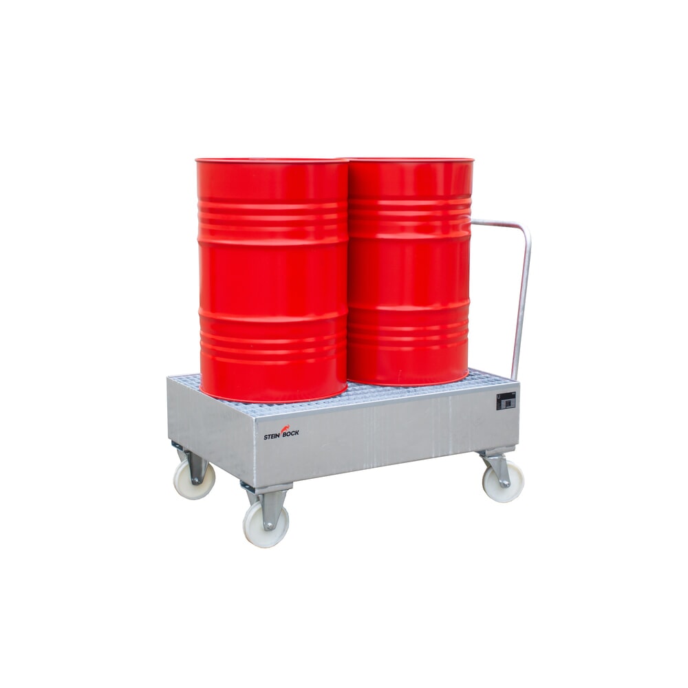 Immagine del prodotto n. 4: Steinbock® vasca di raccolta in acciaio per fusti da 200 litri, mobile, zincata a caldo