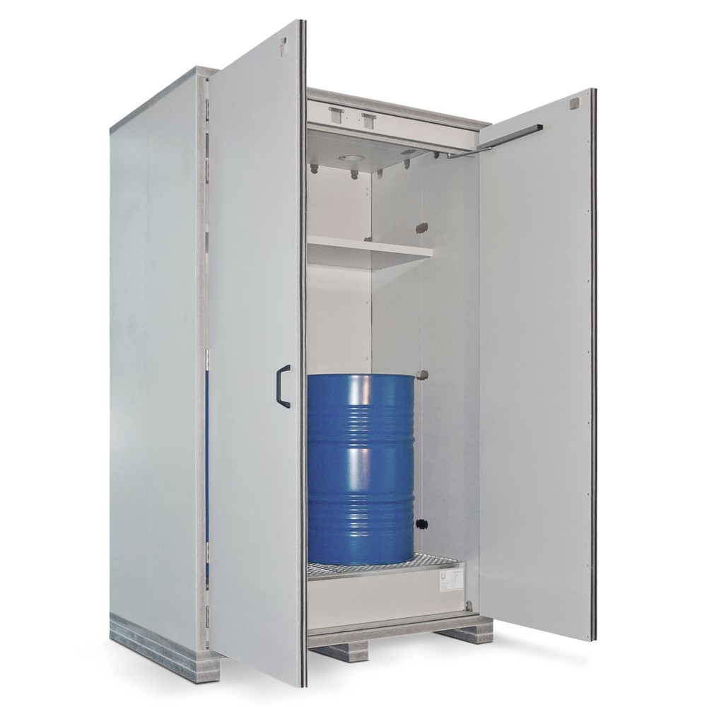 Product afbeelding: PRIORIT milieukast FBX90, voor 2 x 200 liter vaten, hxbxd 2.622 x 1.500 x 1.000 mm