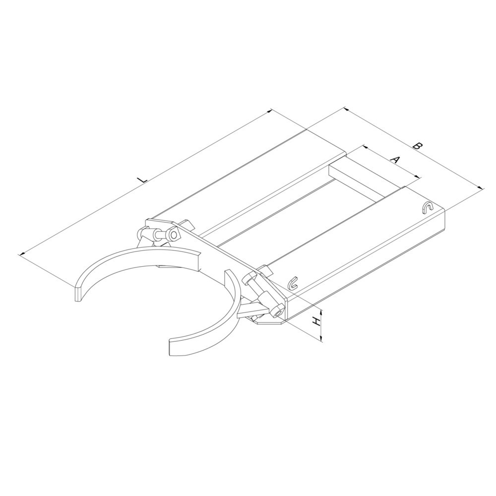 Productafbeelding nr. 2: Vatengrijper Eichinger® voor vaten van 200 liter met automatische vergrendeling, 1 x vat, zuiver oranje