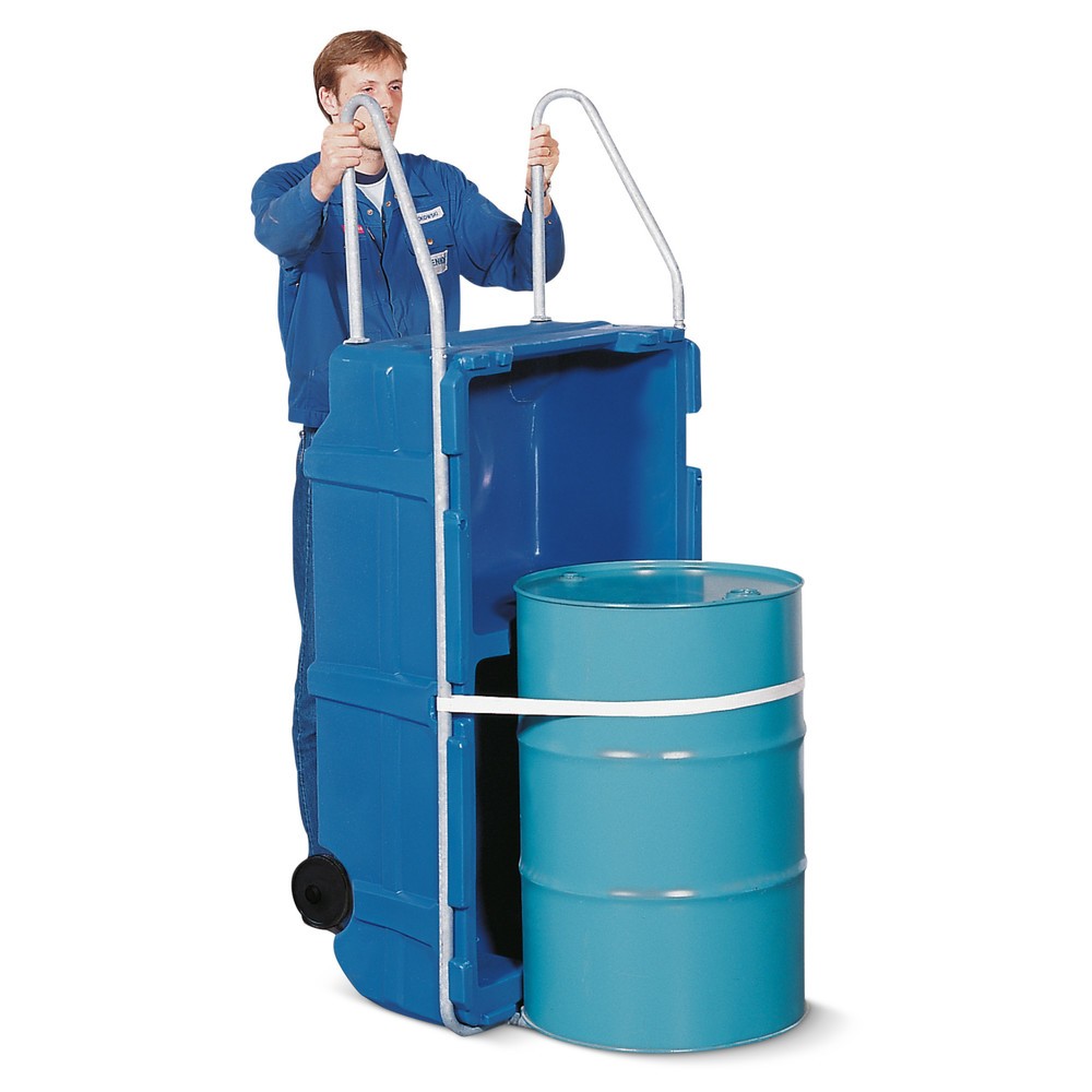 Product afbeelding: Denios vatensteekwagen met geïntegreerde lekbak van PE, voor 1x 200 liter