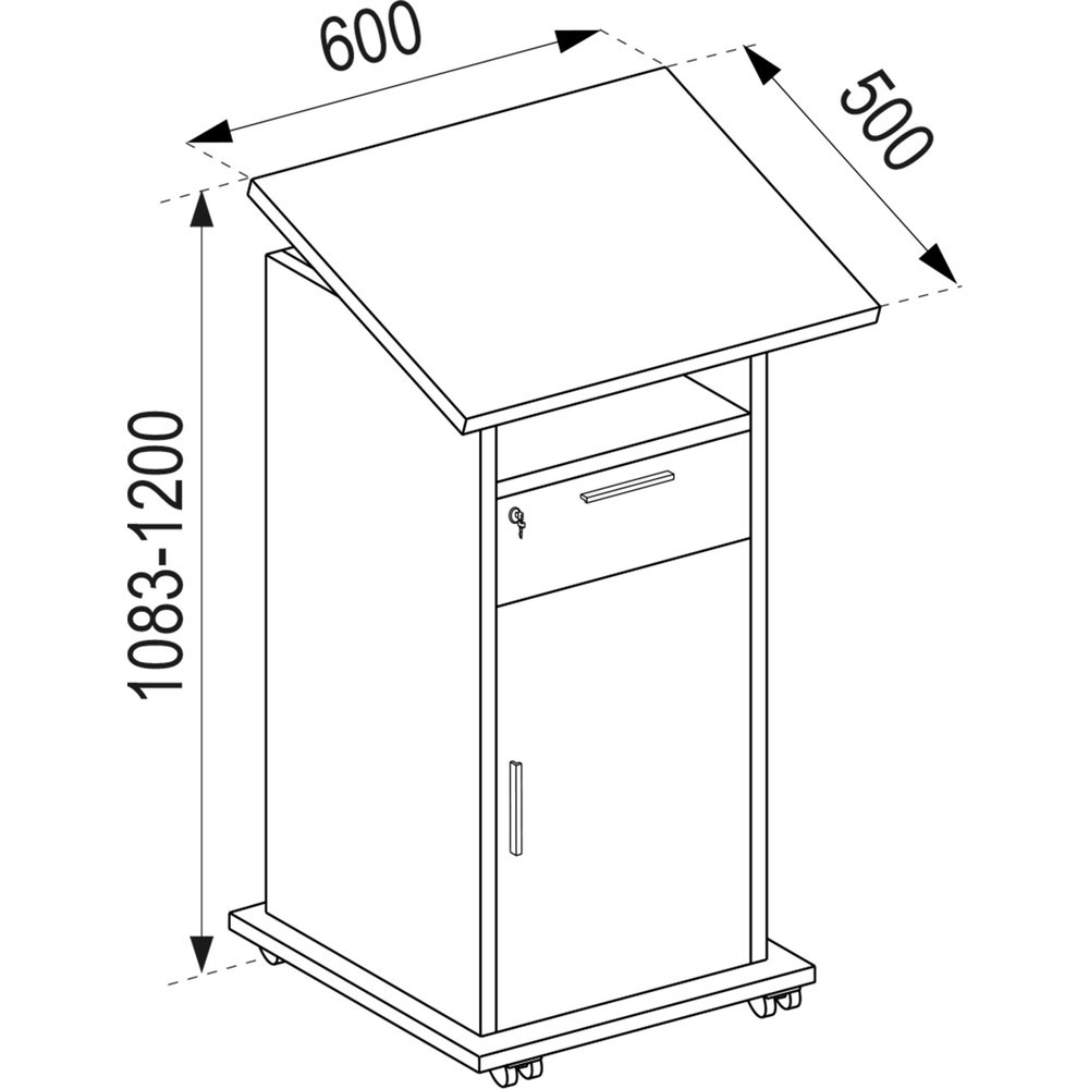 Produktabbildung Nr. 2: VCM Beamer-Stand Neta mit Tür, schwarz