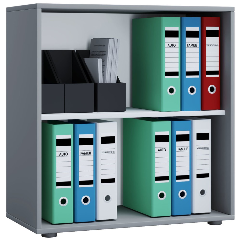 Produktabbildung: VCM Büroregal Lona, 2 Fächer, HxBxT 740 x 700 x 400 mm, grau