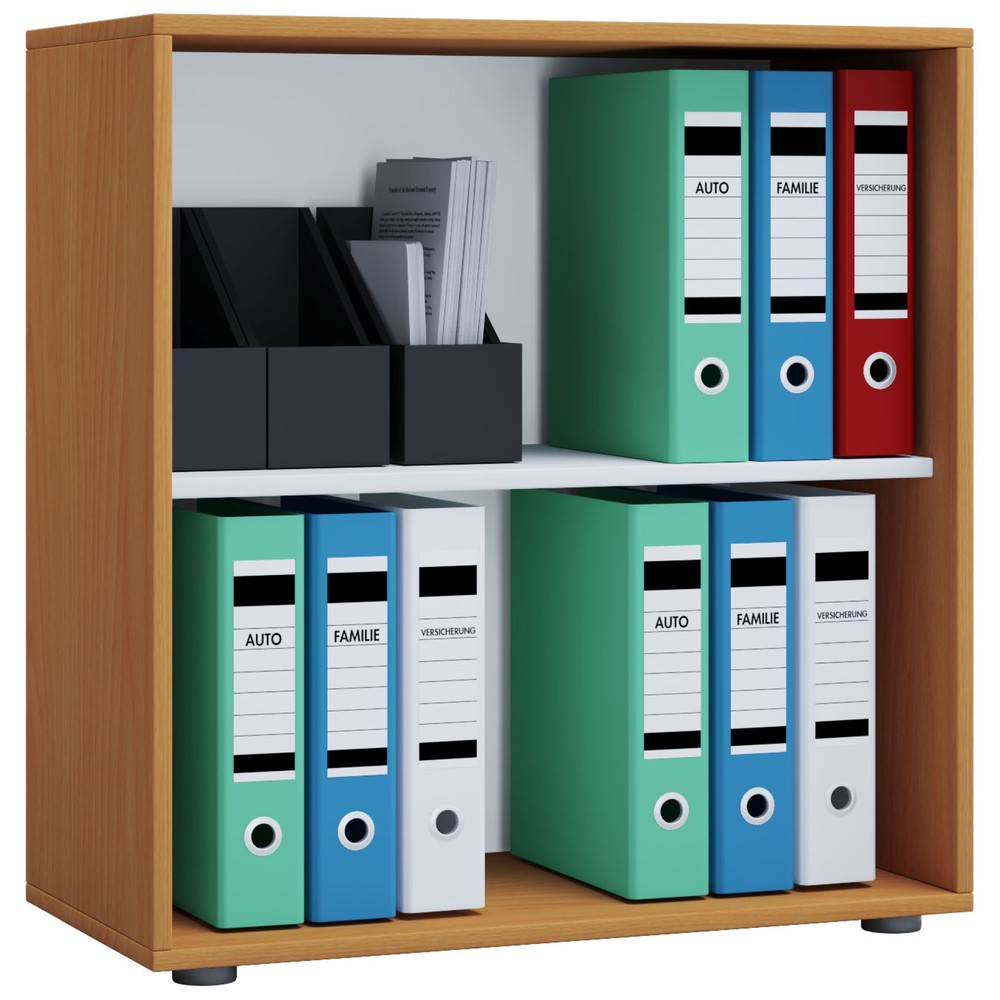 Produktabbildung: VCM Büroregal Lona, 2 Fächer, HxBxT 740 x 700 x 400 mm, Buche