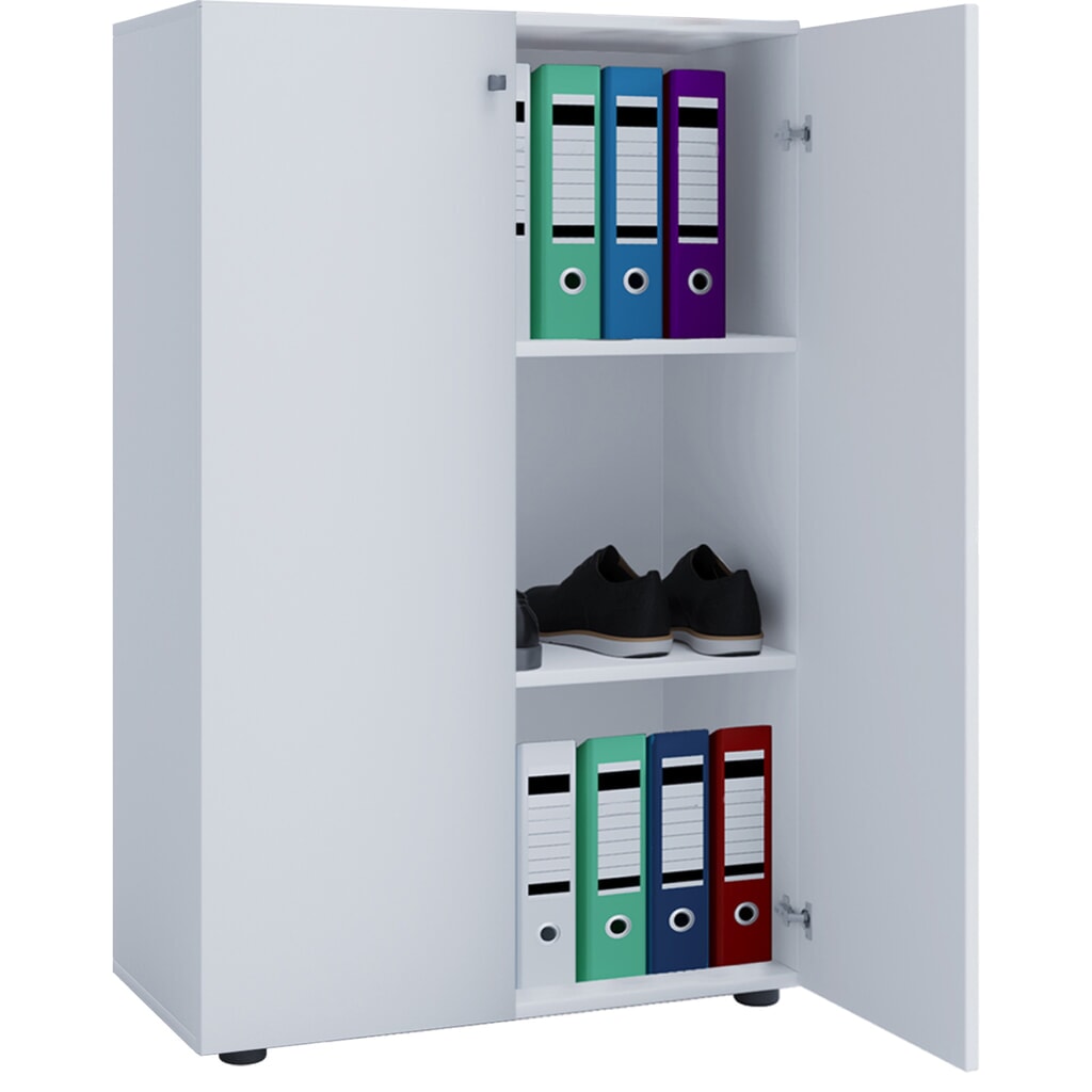 VCM Büroschrank Lona, 3 Fächer, HxBxT 1.050 x 700 x 400 mm, weiß Produktabbildung: VCM Büroschrank Lona, 3 Fächer, HxBxT 1.050 x 700 x 400 mm, weiß