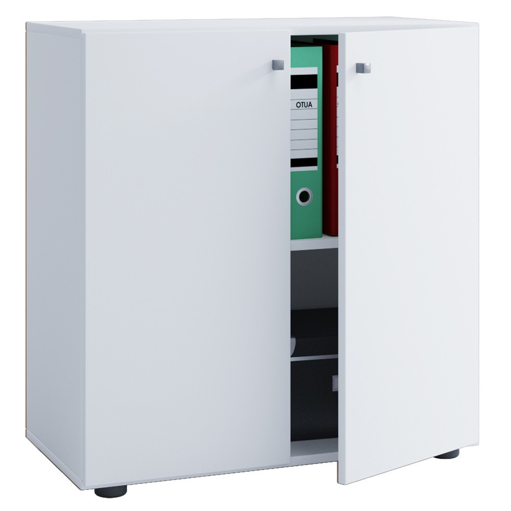 Produktabbildung: VCM Büroschrank Lona L mit Drehtüren, weiß