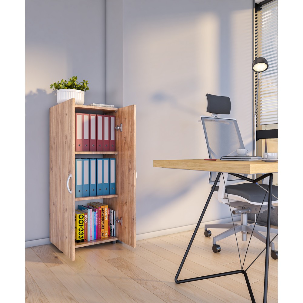 Produktabbildung Nr. 3: VCM Büroschrank Ulas 3-fach, Honig-Eiche