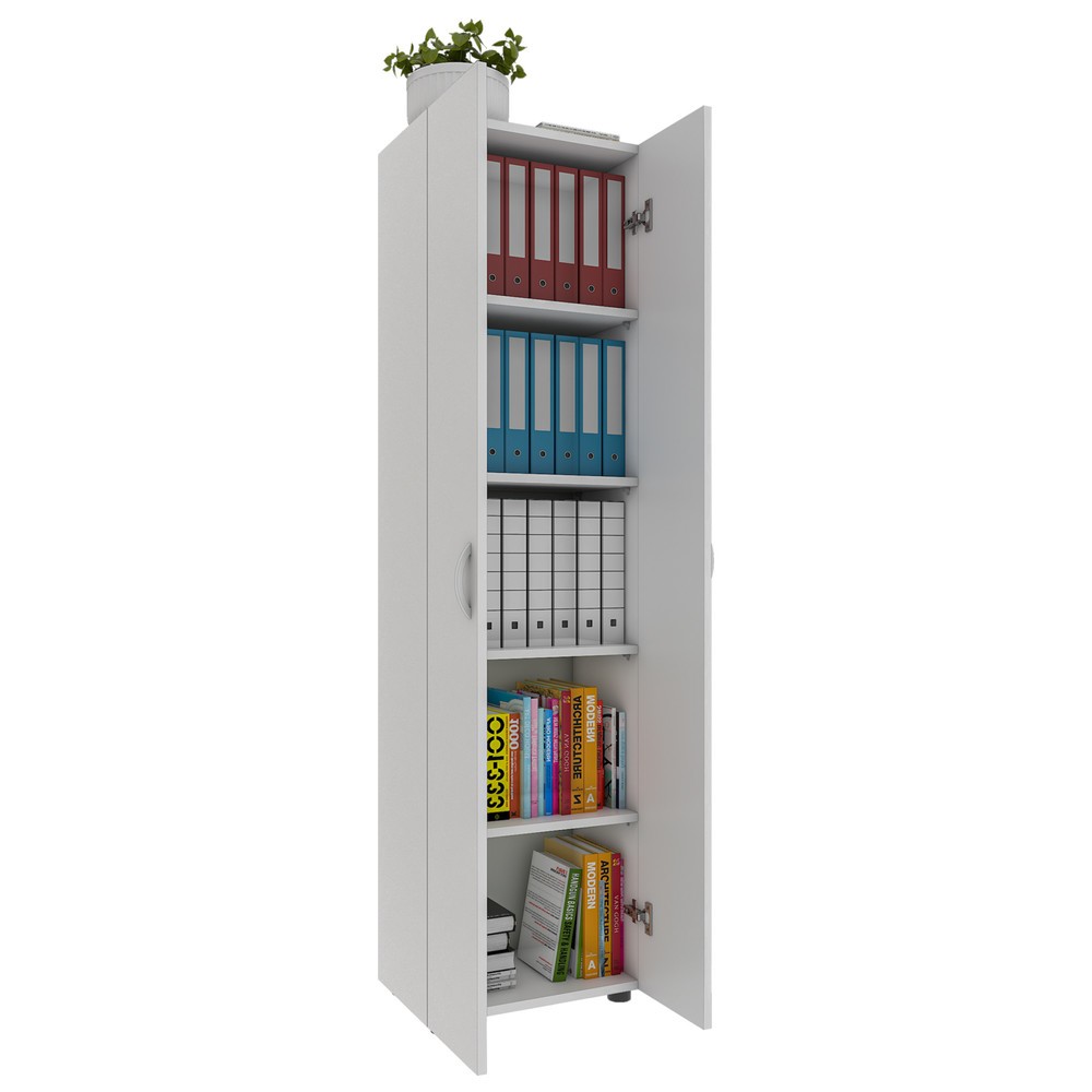 Produktabbildung: VCM Büroschrank Ulas-XL 5-fach, weiß