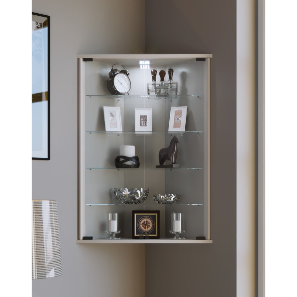VCM Eckvitrine Vecko, weiß Produktabbildung Nr. 2: VCM Eckvitrine Vecko, weiß