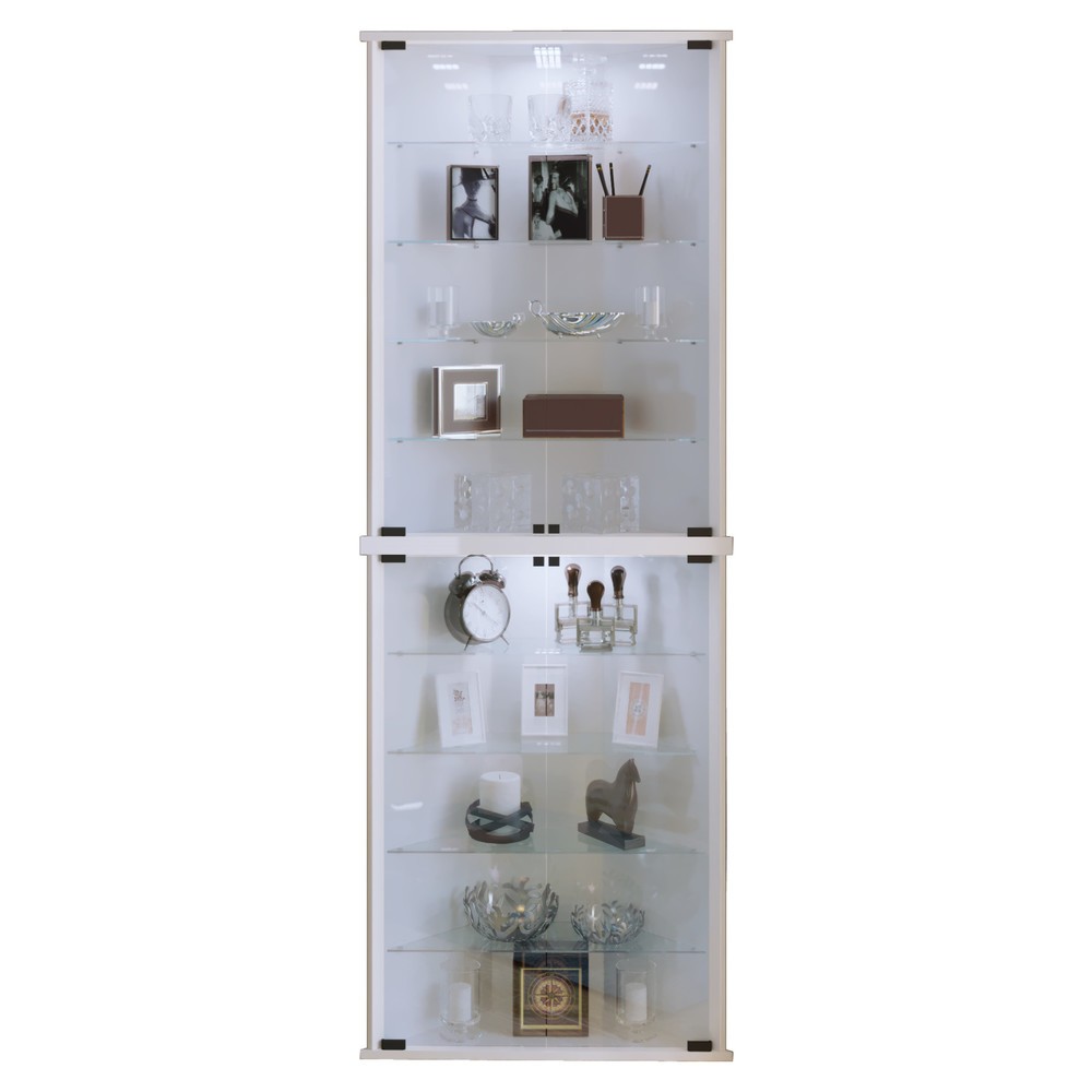 Produktabbildung: VCM Eckvitrine Vecko Maxi, weiß