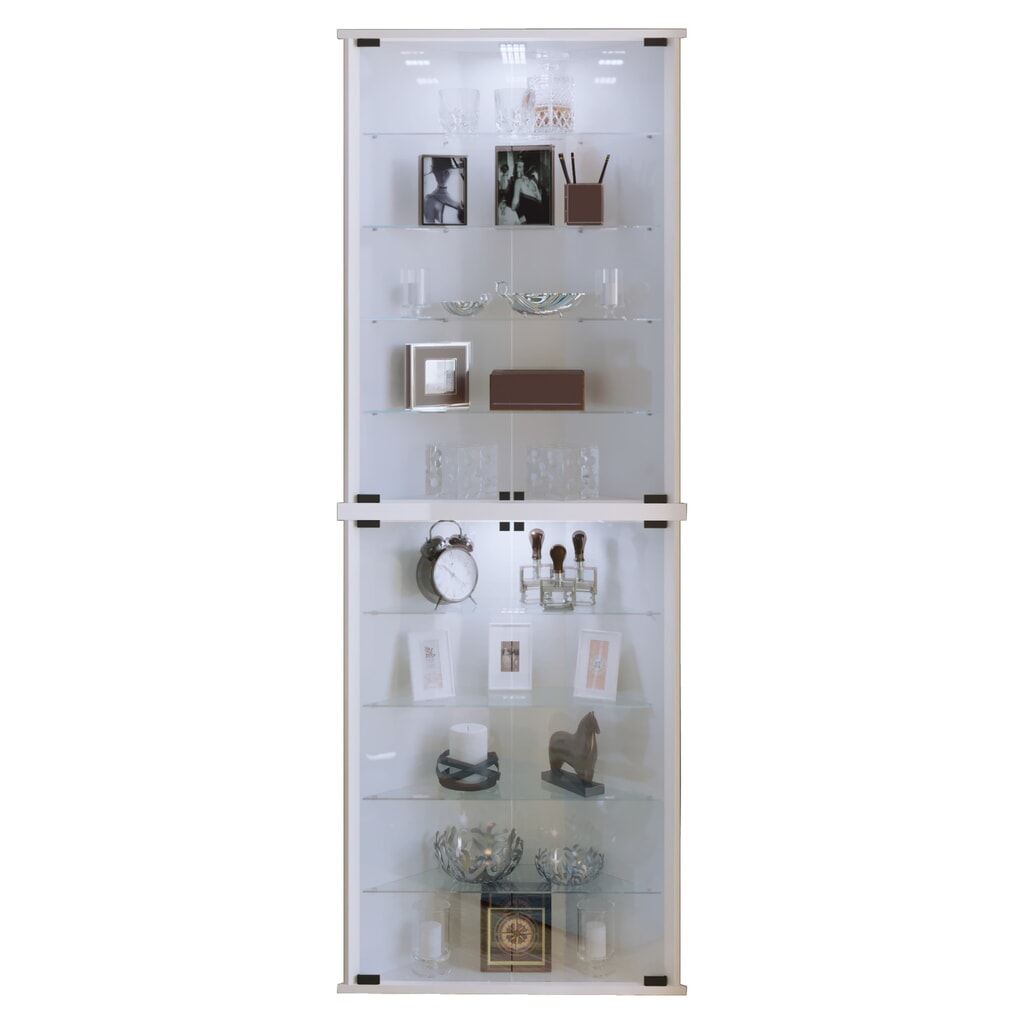 VCM Eckvitrine Vecko Maxi, weiß Produktabbildung: VCM Eckvitrine Vecko Maxi, weiß