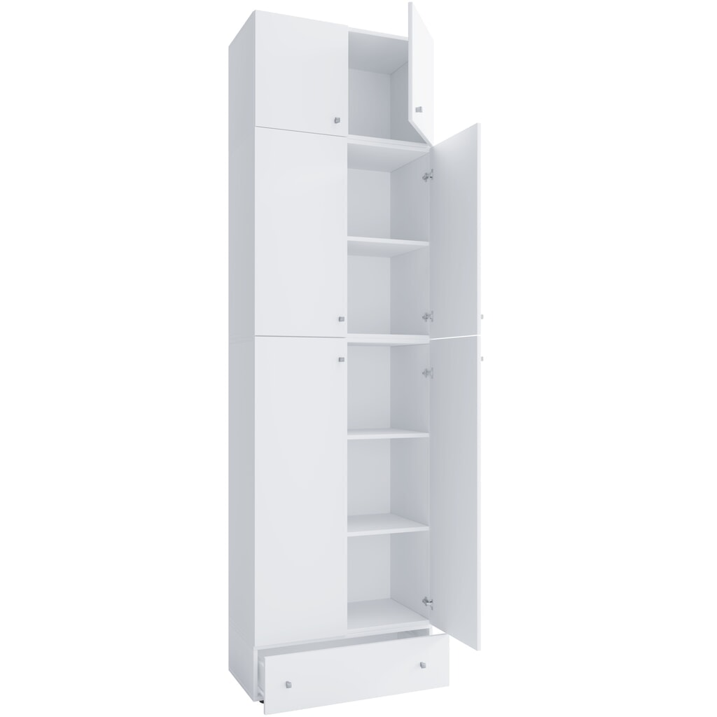 VCM Büroschrank Lona XXL Drehtüren, mit Aufsatz u. Schublade, weiß Produktabbildung: VCM Büroschrank Lona XXL Drehtüren, mit Aufsatz u. Schublade, weiß