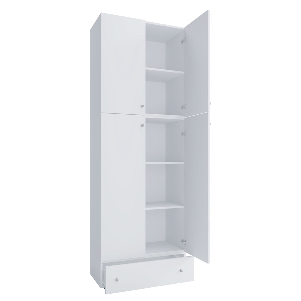 VCM Kleiderschrank Lona XXL Drehtüren, mit Schublade, weiß Produktabbildung: VCM Kleiderschrank Lona XXL Drehtüren, mit Schublade, weiß