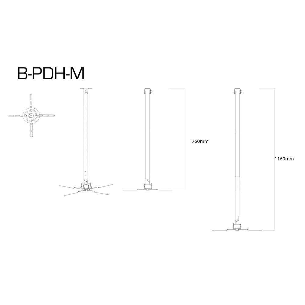 Produktabbildung Nr. 2: VCM Projektorhalterung B-PDH-M, anthrazit